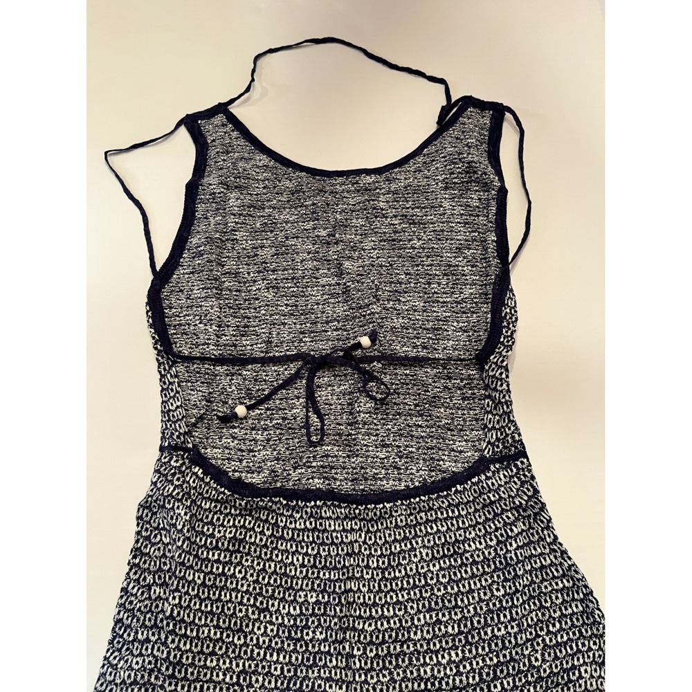 Womans Backless Halter Midi Bodycon Sexy Knit Dress Swim Coverup Navy Size Small - Picture 5 of 9